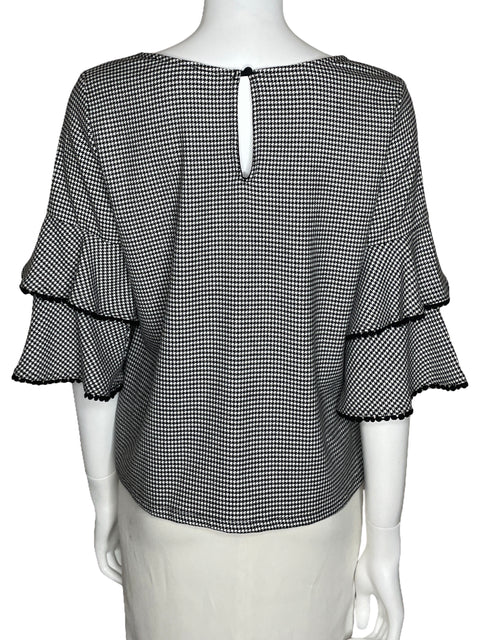 Blusa Karen Kane Pata De Gallo Negro-Talla S