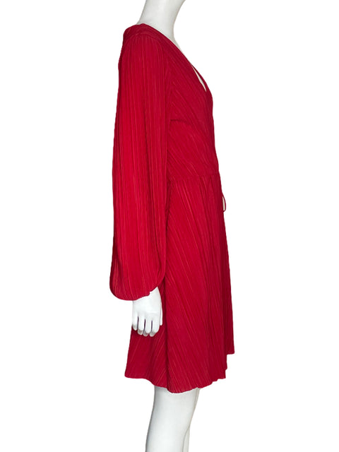 Vestido Tesoro TPS Plisado Cross Body Rojo-Talla S