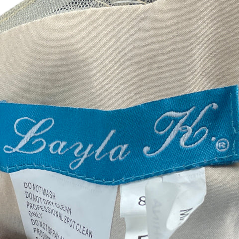 Vestido Layla K Pedrerias Tull Azul-Talla 8