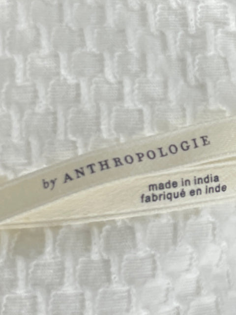 Blusa Anthropologie Bordado Botones Blanco-Talla S