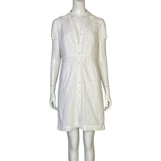 Vestiido Brooks Brothers Encaje Blanco-Talla 2