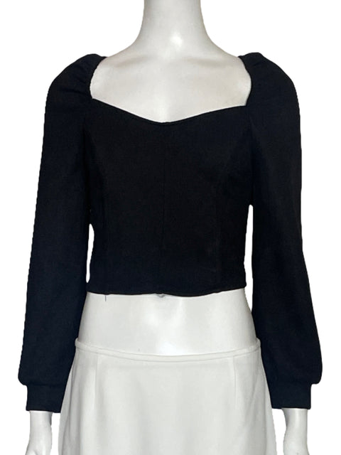 Top Mele E Pere Abullonado Negro-Talla S