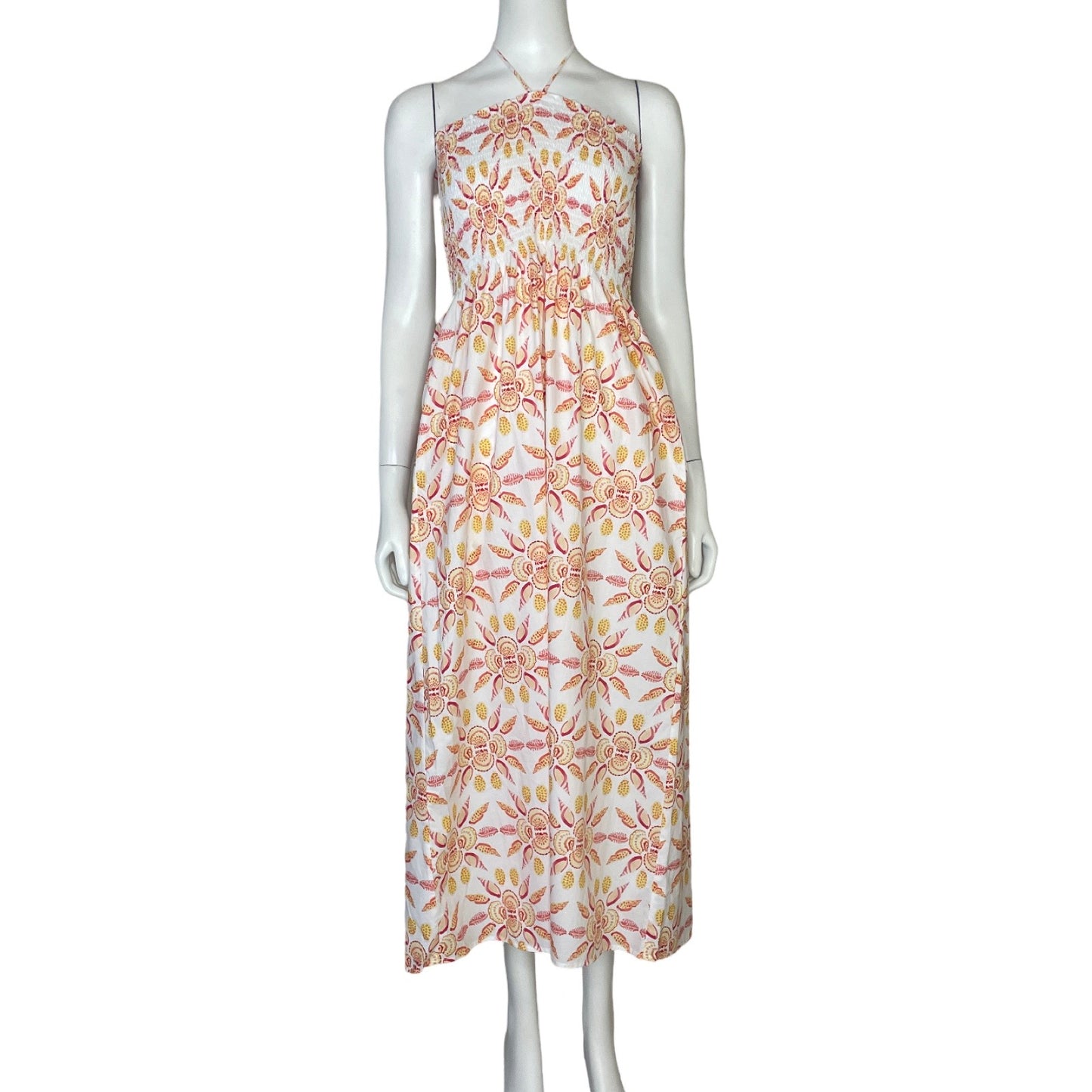 Vestido Hill House Recto Floral Naranja-Talla L