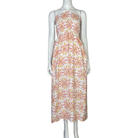 Vestido Hill House Recto Floral Naranja-Talla L