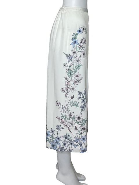 Pantalón Vince Camuto Fluido Flores Blanco-Talla 8
