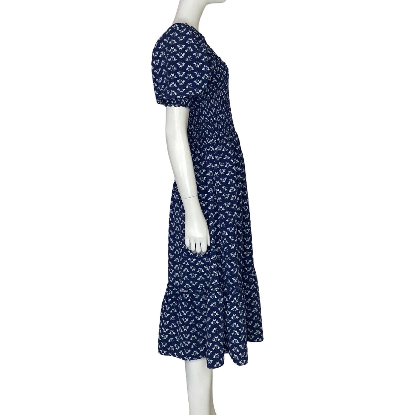 Vestido Hill House Vuelos Floral Azul-Talla S