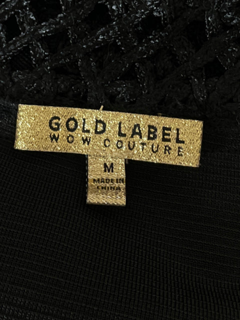 Vestido Gold Label Flecos Negro-Talla M