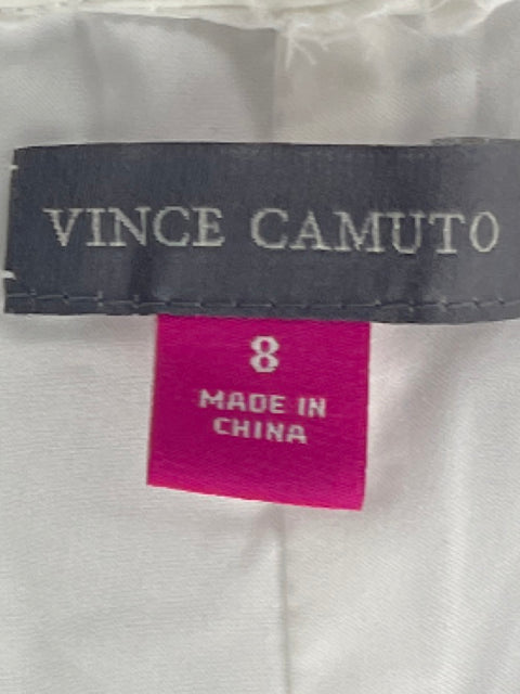 Pantalón Vince Camuto Fluido Flores Blanco-Talla 8