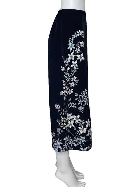 Pantalón Vince Camuto Palazzo Flores Negro-Talla 8