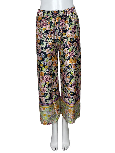Pantalón Tesoro TPS Flores Fruncido Negro-Talla S
