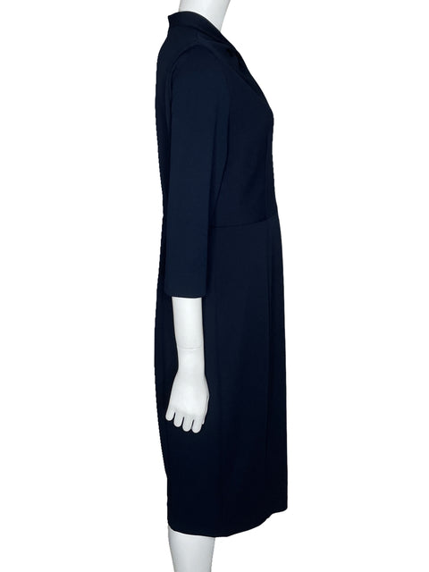 Vestido Donna Morgan Midi Cuello Alto Azul-Talla 10