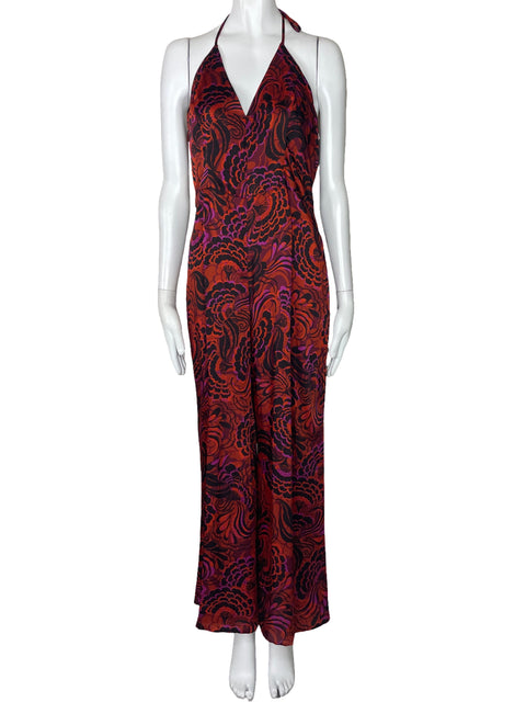 Mono River Island Estampado Halter Rojo-Talla 12