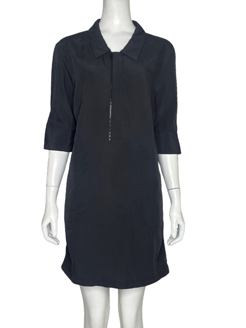 Vestido Bimba y Lola Fluido Zipper Negro - Talla XL