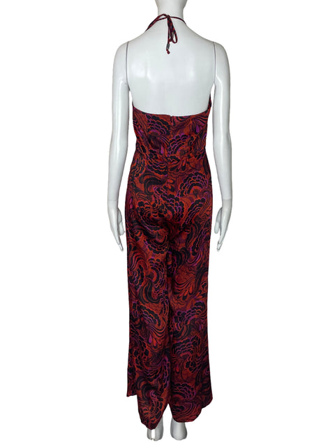 Mono River Island Estampado Halter Rojo-Talla 12