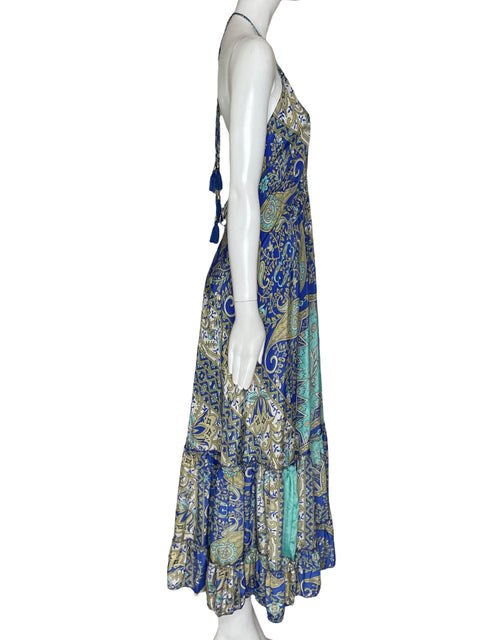 Vestido Tesoro TPS Halter Estampadop Azul-Talla U