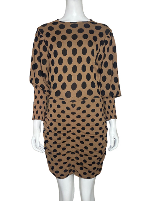 Vestido Zara Bolas Marron - Talla S