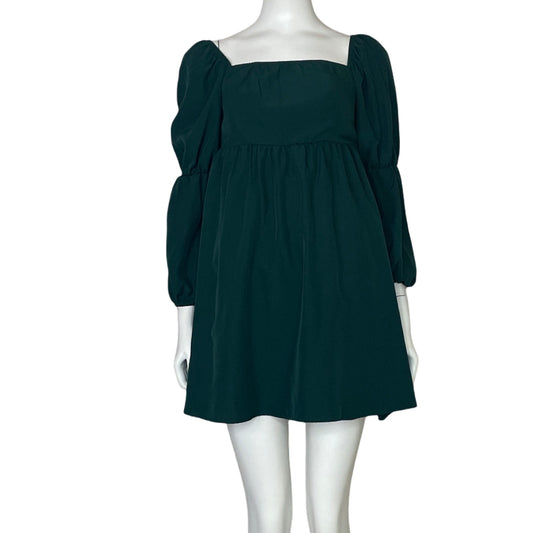 Vestido Exlura Mini Abullonado Verde-Talla S