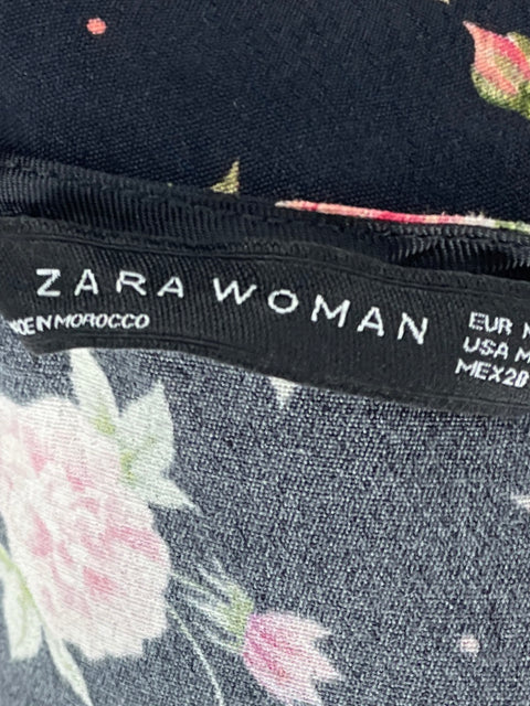 Set Zara Rosas Cuello V Negro-Talla M