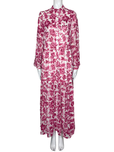 Vestido Nasty Gal Estampado Botones Blanco-Talla 4