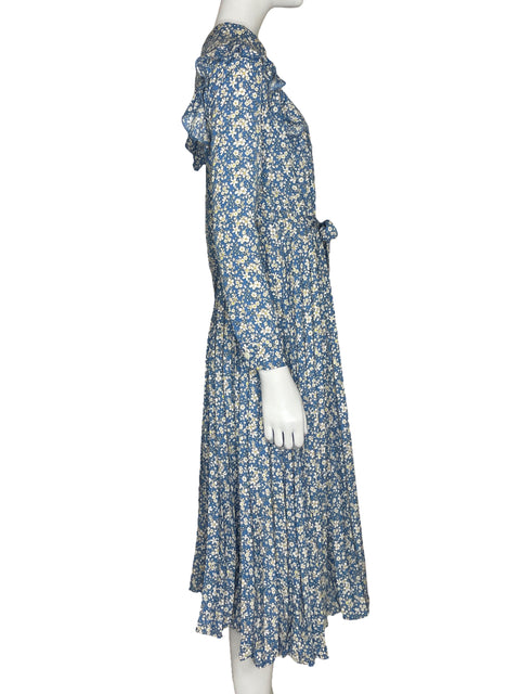 Vestido Miss Kelly Mangas Larga Floral Azul - Talla M