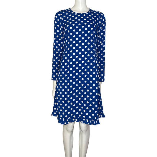 Vestido Y.A.S Manga Larga Puntos Azul-Talla S