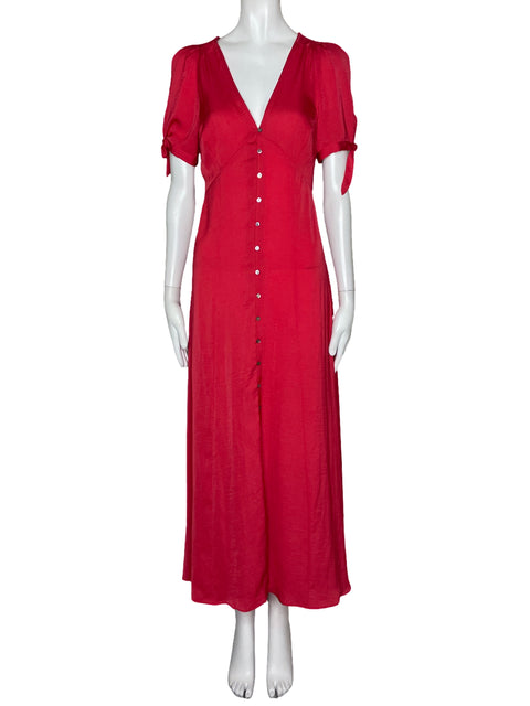 Vestido Express Botones Maxi Rojo-Talla S