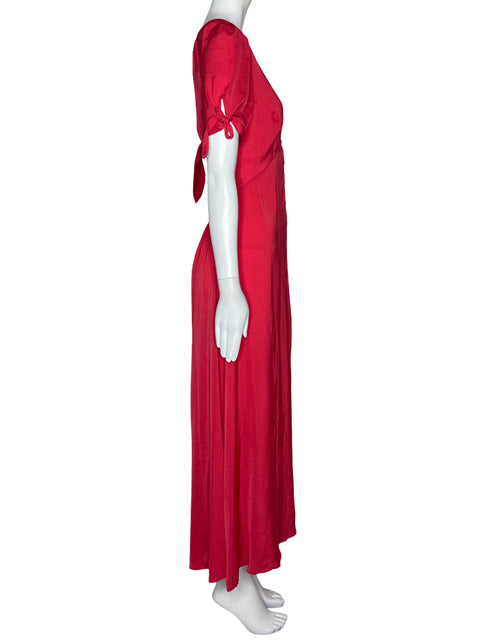 Vestido Express Botones Maxi Rojo-Talla S