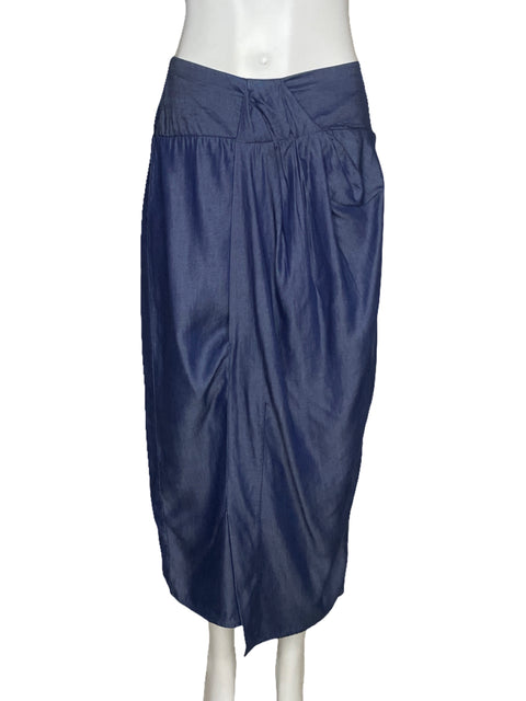 Falda Padova Drapeado Azul - Talla 8
