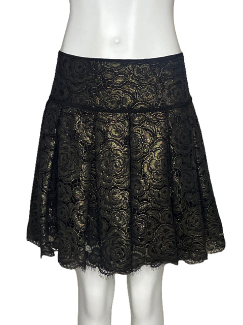 Falda DKNY Flores Brillante Negro - Talla 6