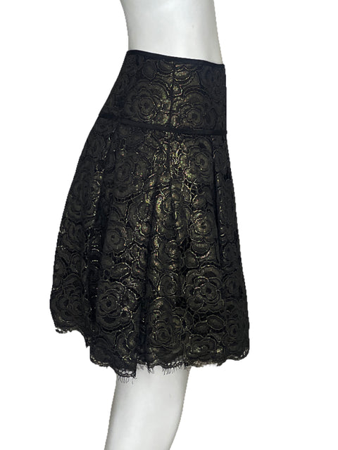 Falda DKNY Flores Brillante Negro - Talla 6