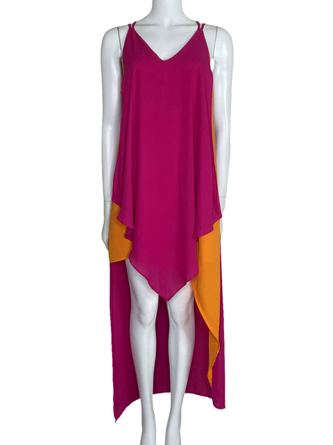 Vestido Strut & Bult Asimétrico Bicolor Rosado-Talla M