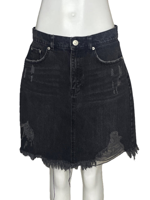 Falda Zara Denim Rasgado Negro - Talla L