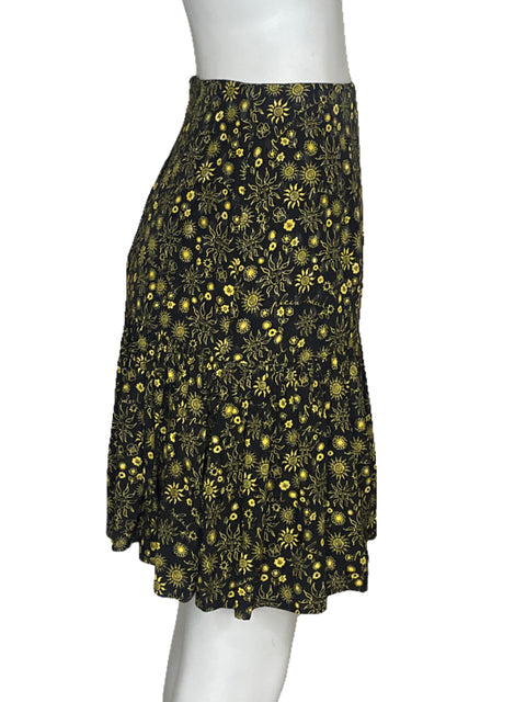 Falda Sandro Mini Flores Negro - Talla 3