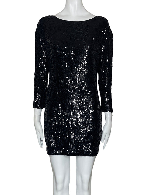 Vestido Takezo Lentejuelas Mangas Negro-Talla S