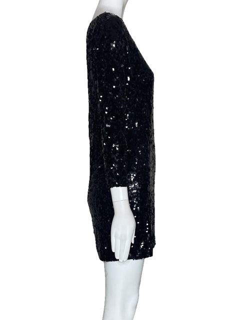 Vestido Takezo Lentejuelas Mangas Negro-Talla S