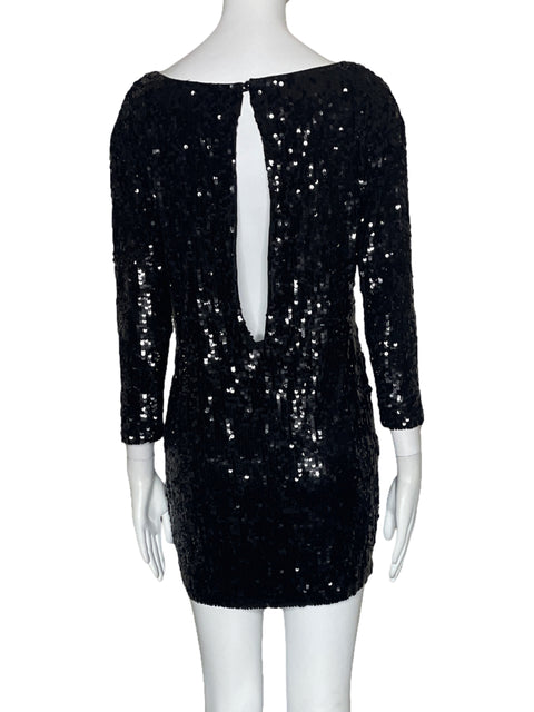 Vestido Takezo Lentejuelas Mangas Negro-Talla S