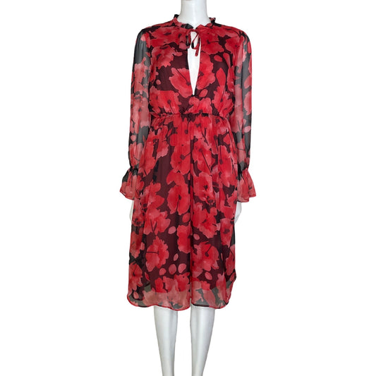 Vestido Missguided Floral Rojo-Talla 4