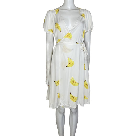 Vestido Never Fully Dressed Wrap Bananas Blanco-
Talla 6