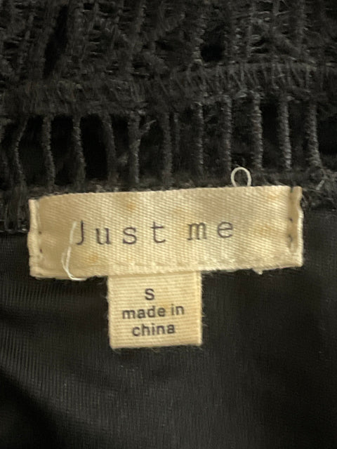 Vestido Just Me Midi Encaje Negro-Talla S