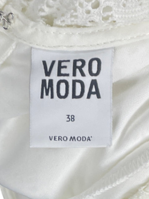 Vestido Vero Moda Sin Mangas Encaje Blanco-Talla 38