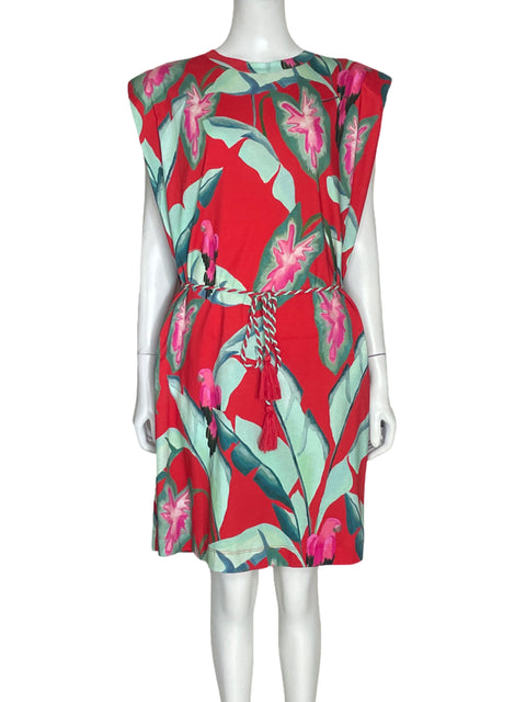 Vestido Farm Rio Etampado Mostera Rojo-Talla L