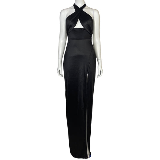 Vestido Julian.J Maxi Satinado Negro-Talla L