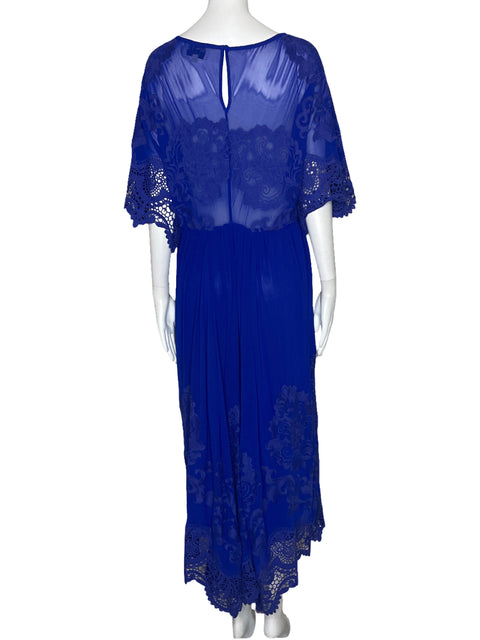 Vestido White Sand Bordado Azul-Talla M