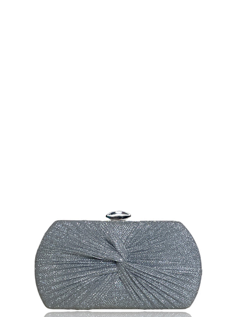 Clutch Tesoro TPS Ovalado Brillante Plateado-Talla S