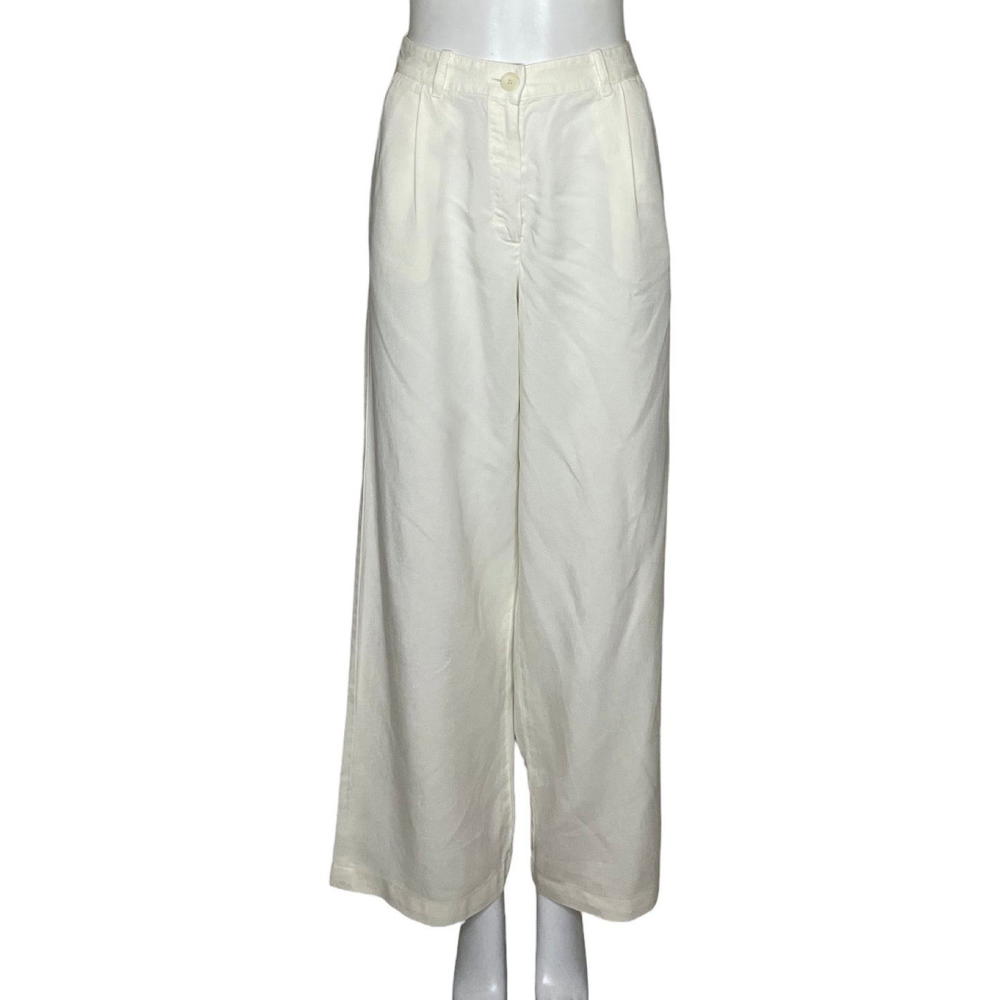 Pantalon Massimo Dutti Fluido Blanco-Talla 36