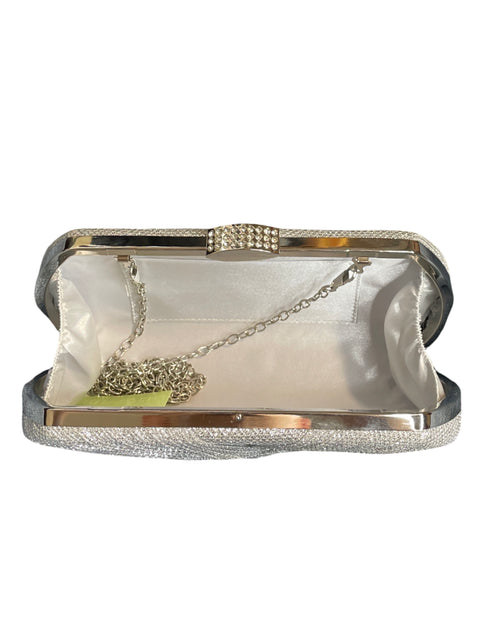 Clutch Tesoro TPS Ovalado Brillante Plateado-Talla S