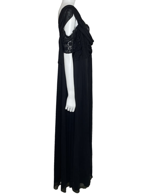 Vestido Alex Evenings Maxi Plisado Negro-Talla 18