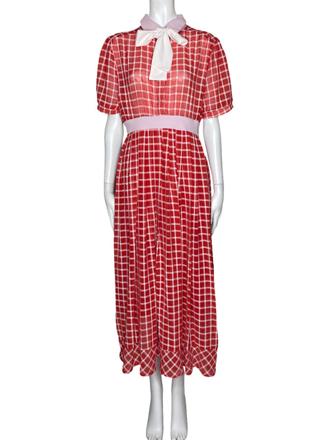 Vestido Sister Jane Cuadros Botones Rojo-Talla M