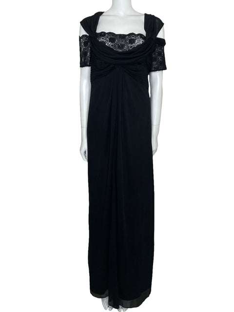 Vestido Alex Evenings Maxi Plisado Negro-Talla 18