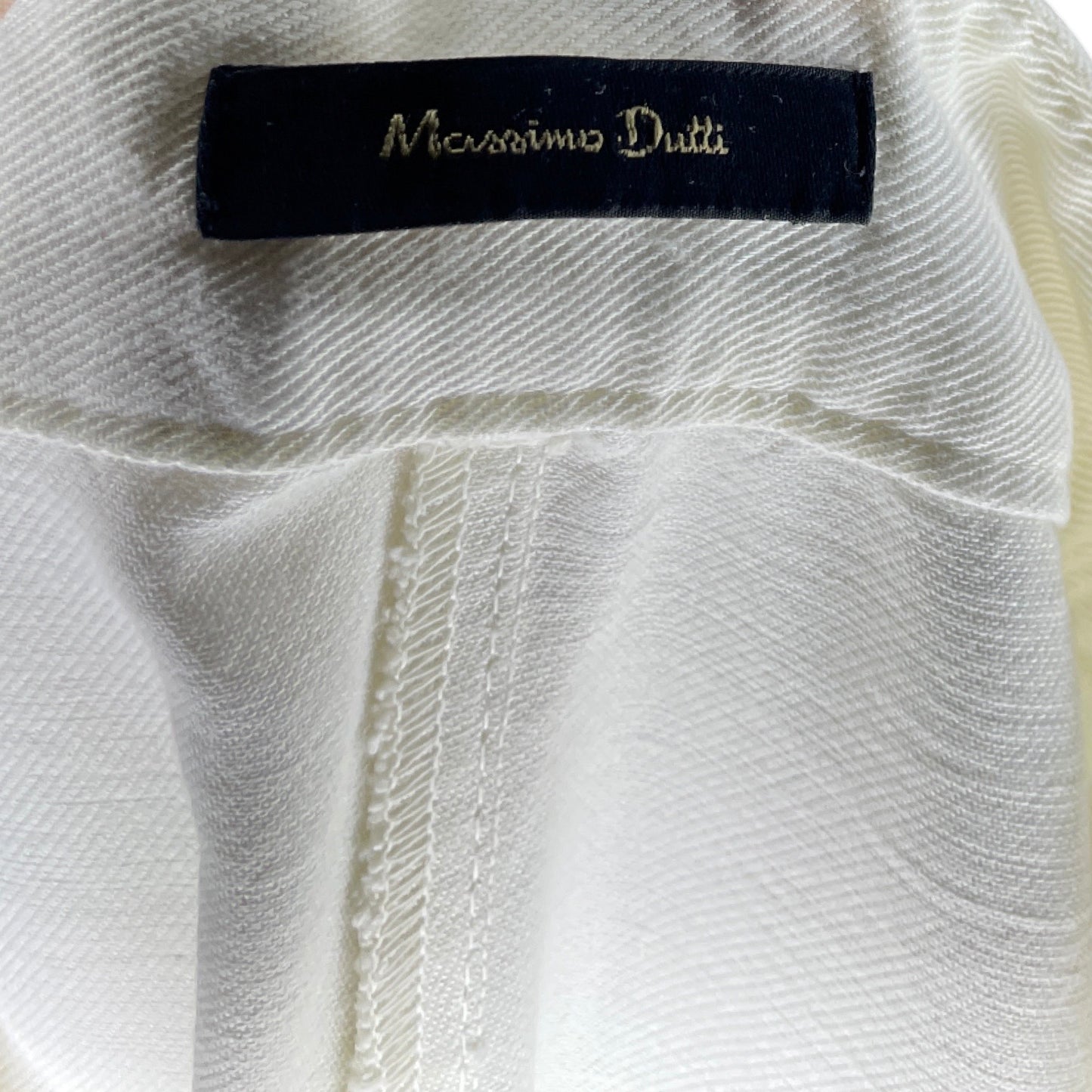 Pantalon Massimo Dutti Fluido Blanco-Talla 36